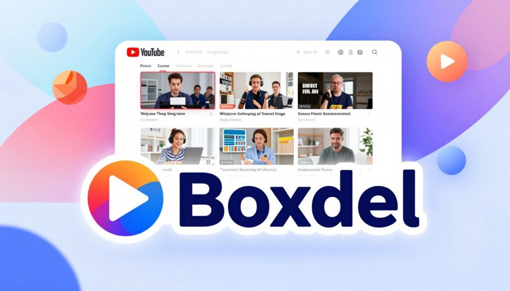 A dynamic and modern rebranding visualization for "Boxdel," featuring a vibrant color palette representing creativity and innovation. In the foreground, an artistically designed logo for "Boxdel" sits prominently, with sleek, bold typography and an energetic icon. The middle ground includes a stylized depiction of a YouTube interface showcasing engaging video thumbnails, symbolizing the growth of the channel. In the background, abstract shapes and patterns flow to represent digital media and community engagement. The lighting is bright and uplifting, with a slight glow effect around the logo, creating an inviting atmosphere. The image should evoke a sense of excitement and progression in digital content creation, highlighting the transformative journey of the brand in 2014. A dynamic and modern rebranding visualization for "Boxdel," featuring a vibrant color palette representing creativity and innovation. In the foreground, an artistically designed logo for "Boxdel" sits prominently, with sleek, bold typography and an energetic icon. The middle ground includes a stylized depiction of a YouTube interface showcasing engaging video thumbnails, symbolizing the growth of the channel. In the background, abstract shapes and patterns flow to represent digital media and community engagement. The lighting is bright and uplifting, with a slight glow effect around the logo, creating an inviting atmosphere. The image should evoke a sense of excitement and progression in digital content creation, highlighting the transformative journey of the brand in 2014.