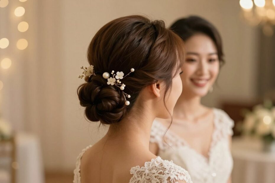 Kok ślubny wysoko upięty